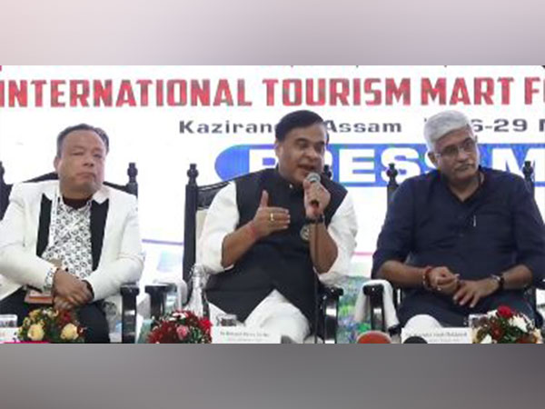 Arunachal Pradesh Pema Khandu, Assam CM Himanta Biswa Sharma &  Union Minister for Tourism and Culture, Gajendra Singh Shekhawat (L-R) (Photo/@gssjodhpur)