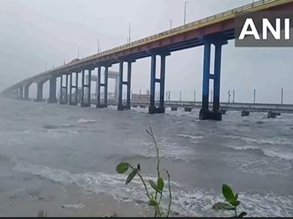 TN's Pamban Port witnesses strong winds as deep depression forms over southwest Bay of Bengal (Photo/ANI)