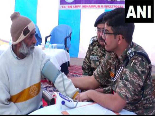 CRPF’s 137 battalion organises free medical camp in J-K's Udhampur (Photo/ANI)