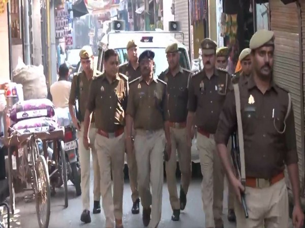  Police hold flag march near Shahi Jama Masjid after violence in Sambhal  (Photo/ANI)
