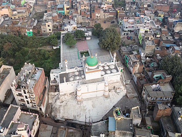 An aerial view of Shahi Jama Masjid in Sambhal. (Photo/ANI)