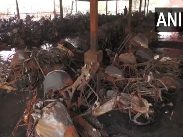 Visuals from Varanasi Cantt. Railway station parking lot (Photo/ANI)