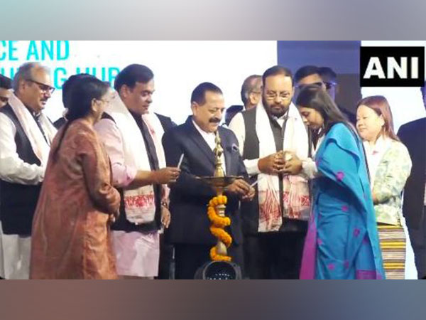 Assam CM Himanta Biswa Sarma and Union Minister Jitendra Singh at an event (Photo/ANI)