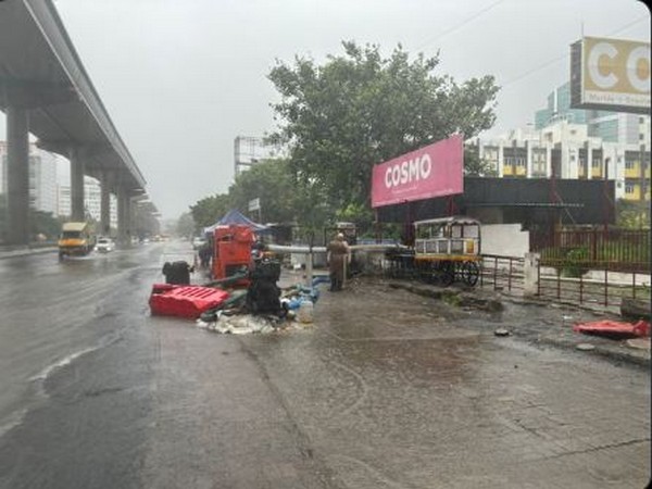 Heavy rains lead to waterlogging in Chennai's  Karapakkam on Saturday (Photo/X/@cmrlofficial)