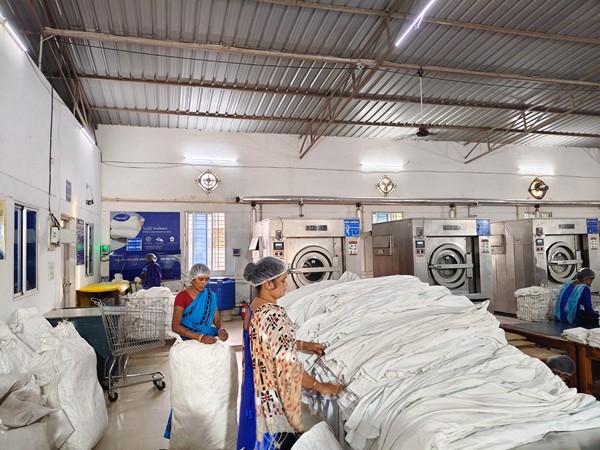 Visuals from a mechanised laundry plant of Raipur Railway Division. (Photo/ANI)