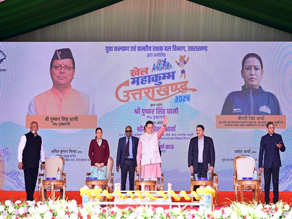 Uttarakhand CM Pushkar Singh Dhami at Khel Mahakumbh inaugural event (Photo/ANI) 