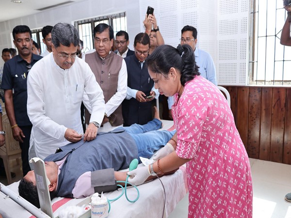 CM Manik Saha at blood donation camp on Sunday. (Photo/ANI)