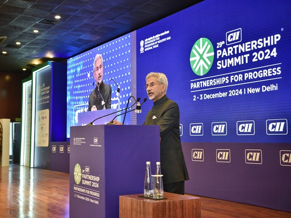 EAM Jaishankar speaking at the CII Partnership Summit 2024 (Photo/ X@DrSJaishankar)