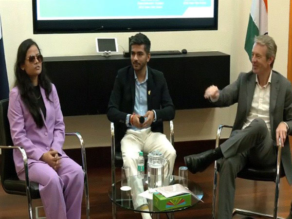 Nidhi Mishra, Tarun Dhillon and Nicholas McCaffrey (Photo: ANI) 