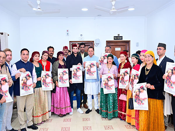 Uttarakhand CM Dhami launched promo of first Jaunsari feature film 'Mairai Gaon Ki Baat' (Photo/ANI)