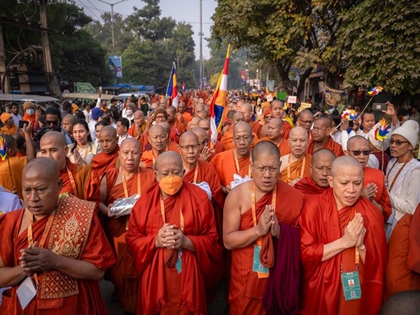Monks participate in Tipitika Chanting in Bodhgaya (Photo/ANI)
