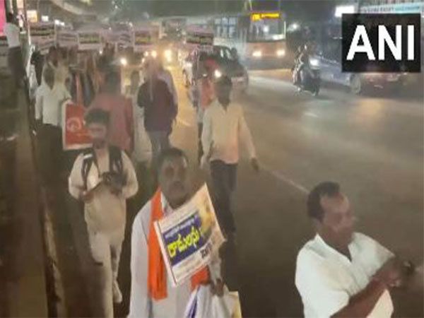 Candle rally held in Telangana against atrocities on minorities in Bangladesh (Photo/ANI)
