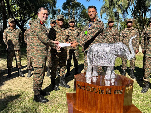 Lt Gen AS Pendharkar GOC Spear Corps reviews troops in Assam