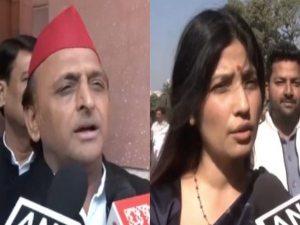 Samajwadi Party MP Akhilesh Yadav and SP MP Dimple Yadav (Photo/ANI)