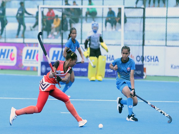 Players in action during Hockey India Sub-Junior Women National Championship (Image: HI media)