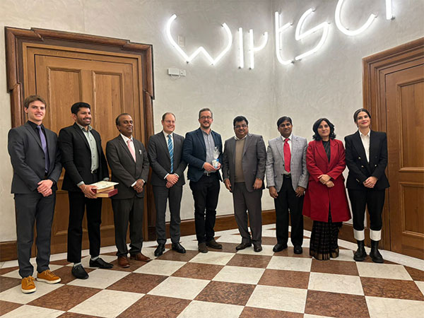 Karnataka Minister for Large and Medium Industries, M.B. Patil led a delegation to Germany as part of the global roadshow for Invest Karnataka 2025 (Photo/ANI)