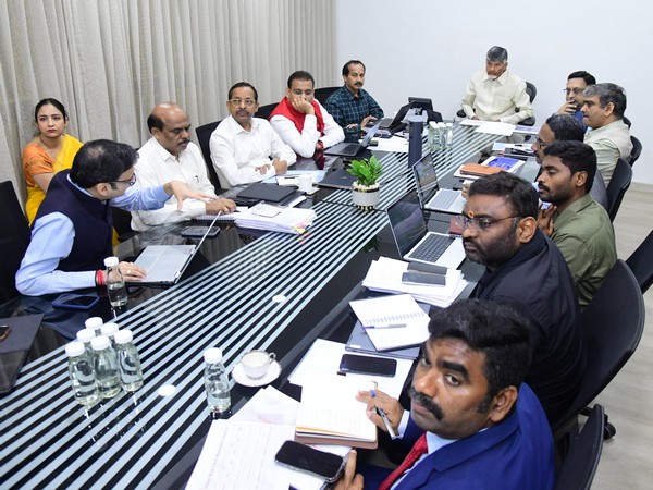  Andhra Pradesh Chief Minister Chandrababu Naidu in the meeting (Photo/ANI)