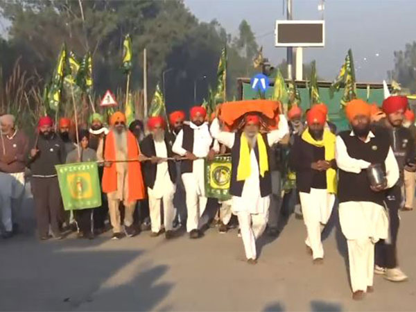 Visuals of the protesting farmers (Photo/ANI)