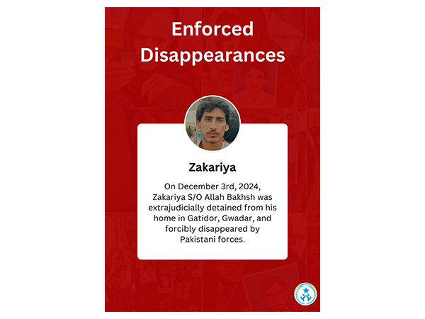 Paank condemns the extrajudicial detention of Zakariya in Gwadar. (Photo: X/ @paank_bnm)