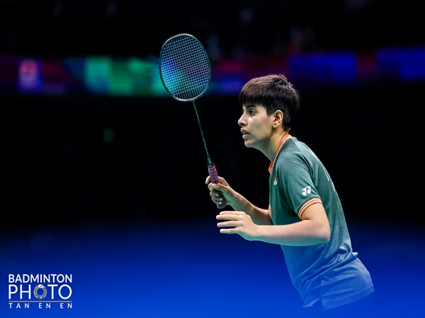 Indian badminton player Anmol Kharb in action during Guwahati Masters Super 100 (Image: Badminton Photo)