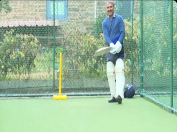 Himachal Pradesh Chief Minister  Sukhvinder Singh Sukhu practised in the nets (Photo/ANI)