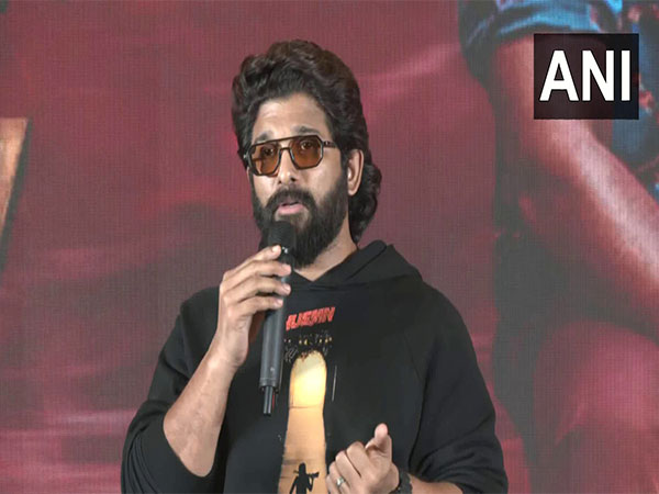 Actor Allu Arjun at 'Pushpa 2' success meet (Image source: ANI)
