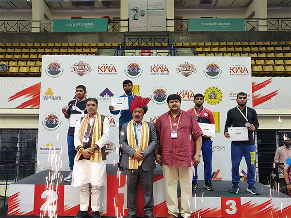 Wrestler Lalit after winning gold in 55 Kg category at Senior National Wrestling Championship (Image: WFI media)