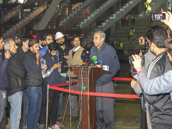 PCB Chief Mohsin Naqvi at Gaddafi stadium Lahore (Photo/@TheRealPCB)