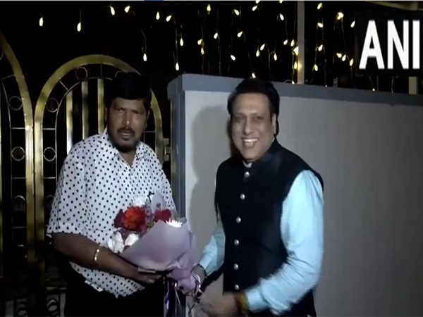 Shiv Sena leader Govinda meets Union Minister Ramdas Athawale (Photo/ANI)