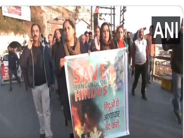 Visuals from the protest in Shimla (Photo/ANI)