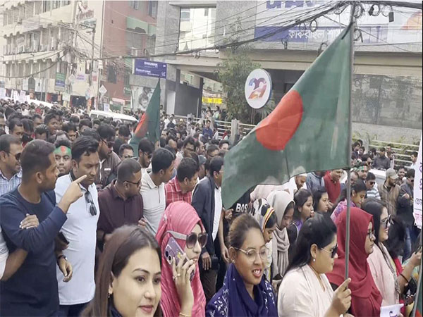BNP stages march to Indian High Commission in Dhaka (Photo/ANI)