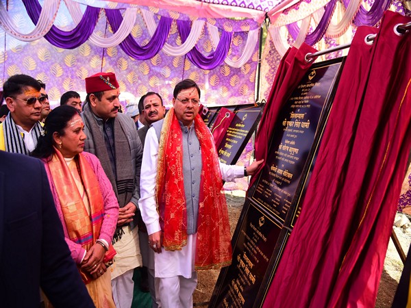 Uttarakhand CM Pushkar Singh Dhami lays foundation stone projects worth Rs 47.43 crore (Photo/ANI)