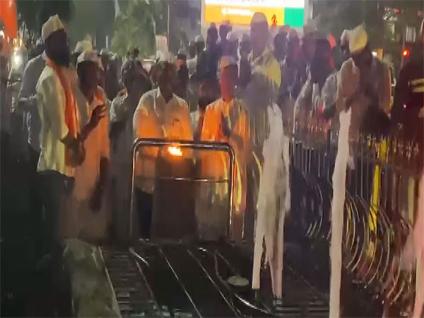 Visuals from the protest site. (Photo/ANI)