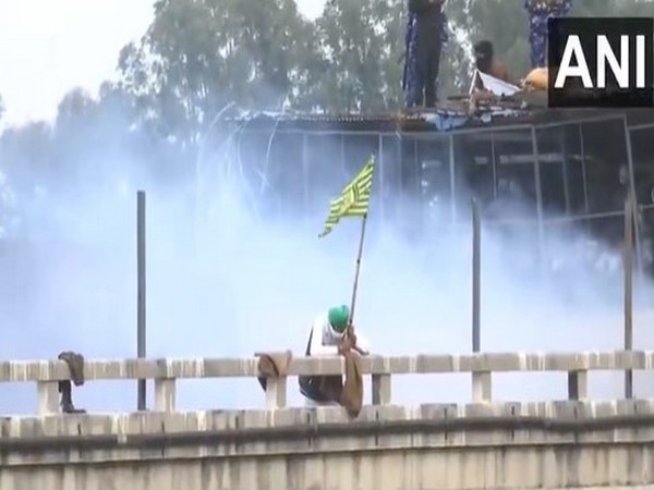 A visual of the deployment of tear gas at the Shambhu border. (Photo/ ANI)