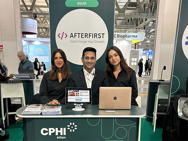 AfterFirst Media’s Team at their booth at CPHI Milan, the World’s Leading Pharmaceutical Event