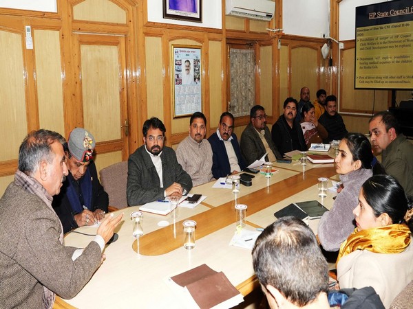 Himachal CM Sukhvinder Singh Sukhu presided over a meeting of Social Justice and Empowerment Department in Shimla (Photo/ANI)