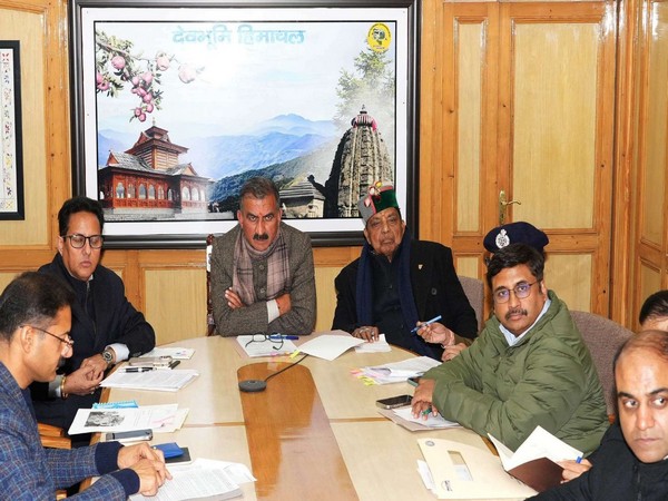 Himachal Pradesh CM Sukhvinder Singh Sukhu chairing the meeting (Photo/ANI)