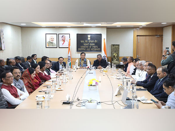 Union Minister Sarbanand Sonowal holds meeting with Odisha Mps to discuss development of ports and river waterways in state (Photo/X@dpradhanbjp)