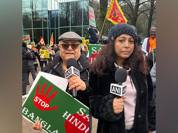 Canadian Hindus protest outside Bangladeshi Consulate in Canada (Photo/ANI)