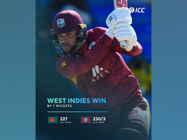 West Indies vs Bangladesh. (Picture: X/@ICC)