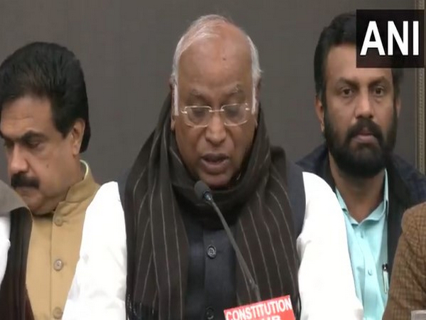Congress president Mallikarjun Kharge with INDIA bloc leaders. (Photo/ ANI)