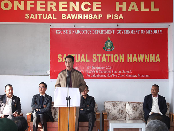 Mizoram CM Lalduhoma inaugurated two new Excise & Narcotics Stations in Mizoram (Photo/ANI) 