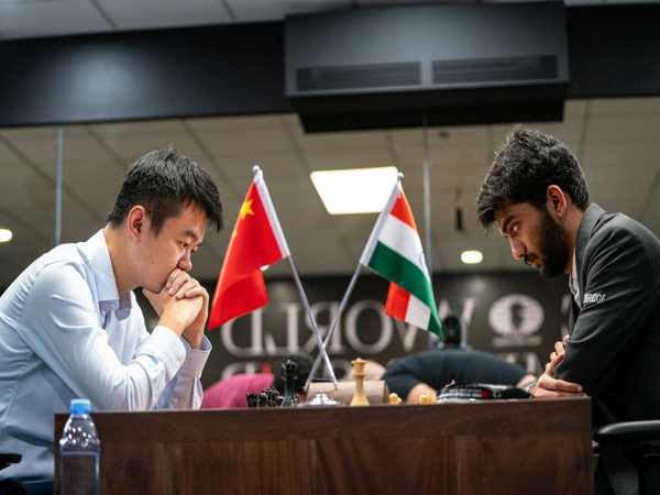 Ding Liren and D Gukesh. (Photo- FIDE X/@FIDE_chess)