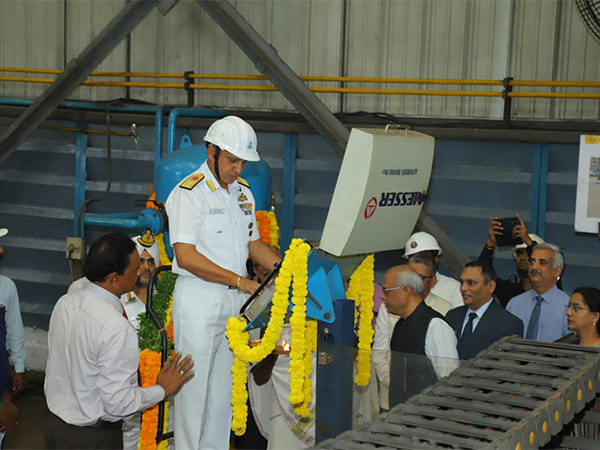 Steel cutting ceremony of second fleet support ship held at Katupalli shipyard 