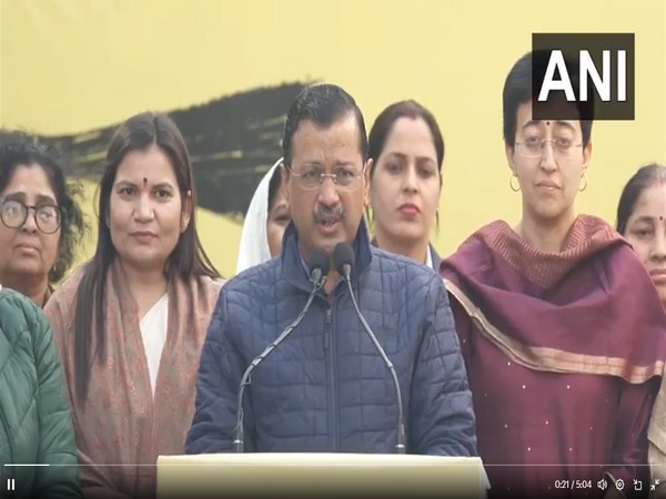 Former CM Kejriwal with current CM Atishi (Photo/ANI)