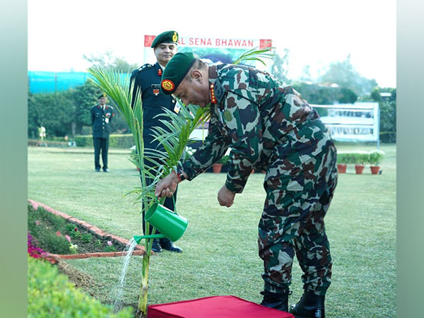 Nepali COAS General Ashok Raj Sigdel planting a tree at the Manekshaw Centre in New Delhi (Photo/ X@adgpi)