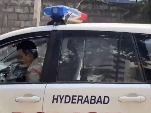 Allu Arjun being brough to Chikkadpally police station (Photo/ANI)