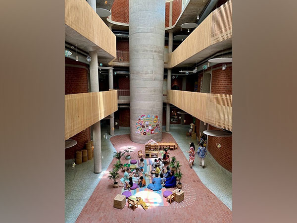 Children engaged in the school courtyard