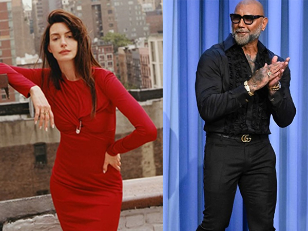 Dave Bautista and Anne Hathaway (Image Source: Instagram/@annehathaway)