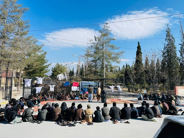People hold protest against closure of Bolan Medical College (Image Credit: X/@MahrangBaloch_)